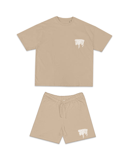 T1M SPILL SHORT SET (BEIGE)
