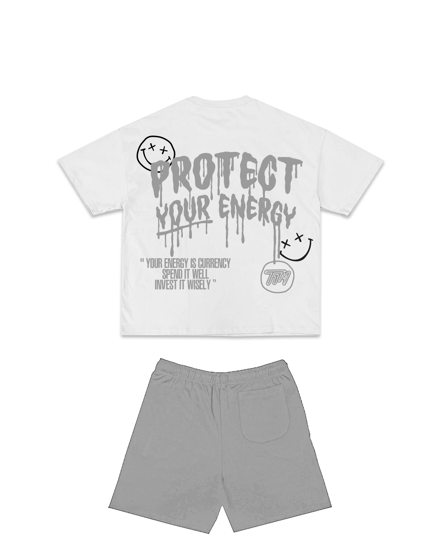 T1M SPILL SHORT SET (WHITE/GREY)
