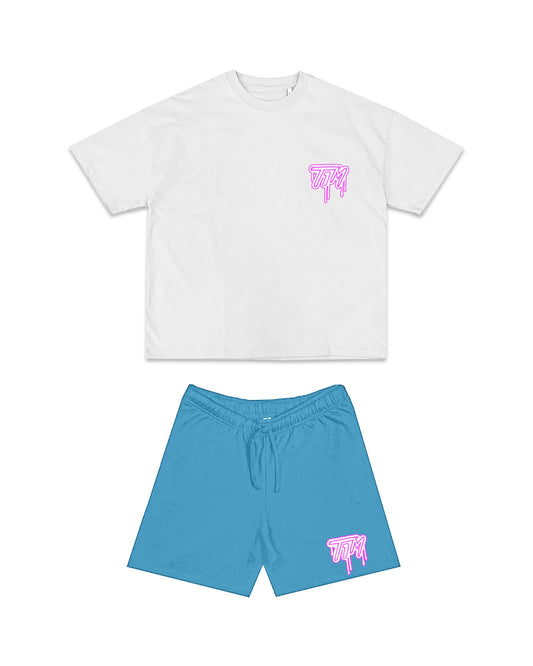 T1M SPILL SHORT SET (PINK/BLUE)
