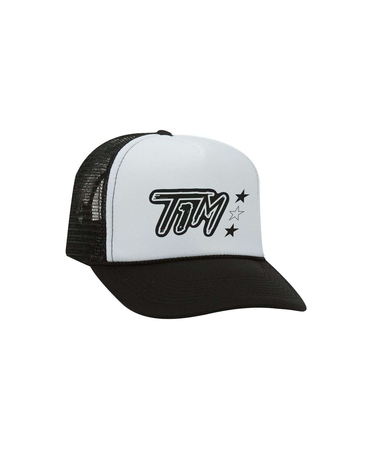 T1M WHITE/BLACK TRUCKER CAP