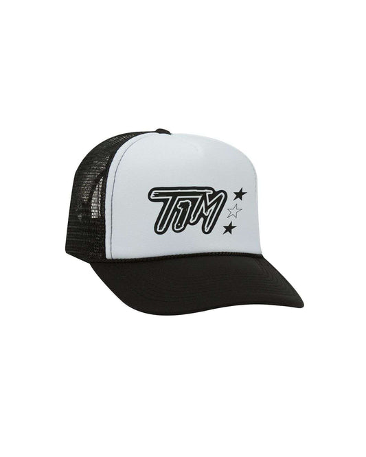 T1M WHITE/BLACK TRUCKER CAP